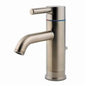 Pfister® GT42-NK00 Contempra™ Centerset Lavatory Faucet, 1.5 gpm Flow Rate, 3-3/16 in H Spout, 1 Handles, Pop-Up Drain, 1/3 Faucet Holes, Brushed Nickel, Function: Traditional