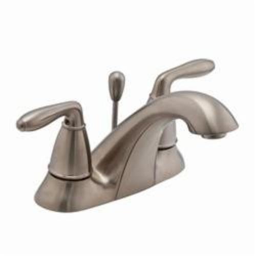 Pfister® LG48-SR0K Centerset Lavatory Faucet, Serrano™, Brushed Nickel, 2 Handles, Metal Pop-Up Drain, 1.2 gpm Flow Rate