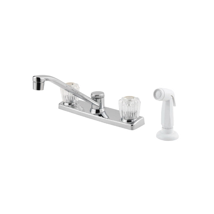 Pfister® Pfirst Series™ G135-4100 Professional Grade Kitchen Faucet, 1.75 gpm Flow Rate, 8 in Center, Swivel Spout, Polished Chrome, 2 Handles