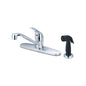 OLYMPIA K-4161 Kitchen Faucet, 1.5 gpm, 8 in Center, 360 deg Swivel Spout, Polished Chrome, 1 Handle, Side Spray(Y/N): Yes