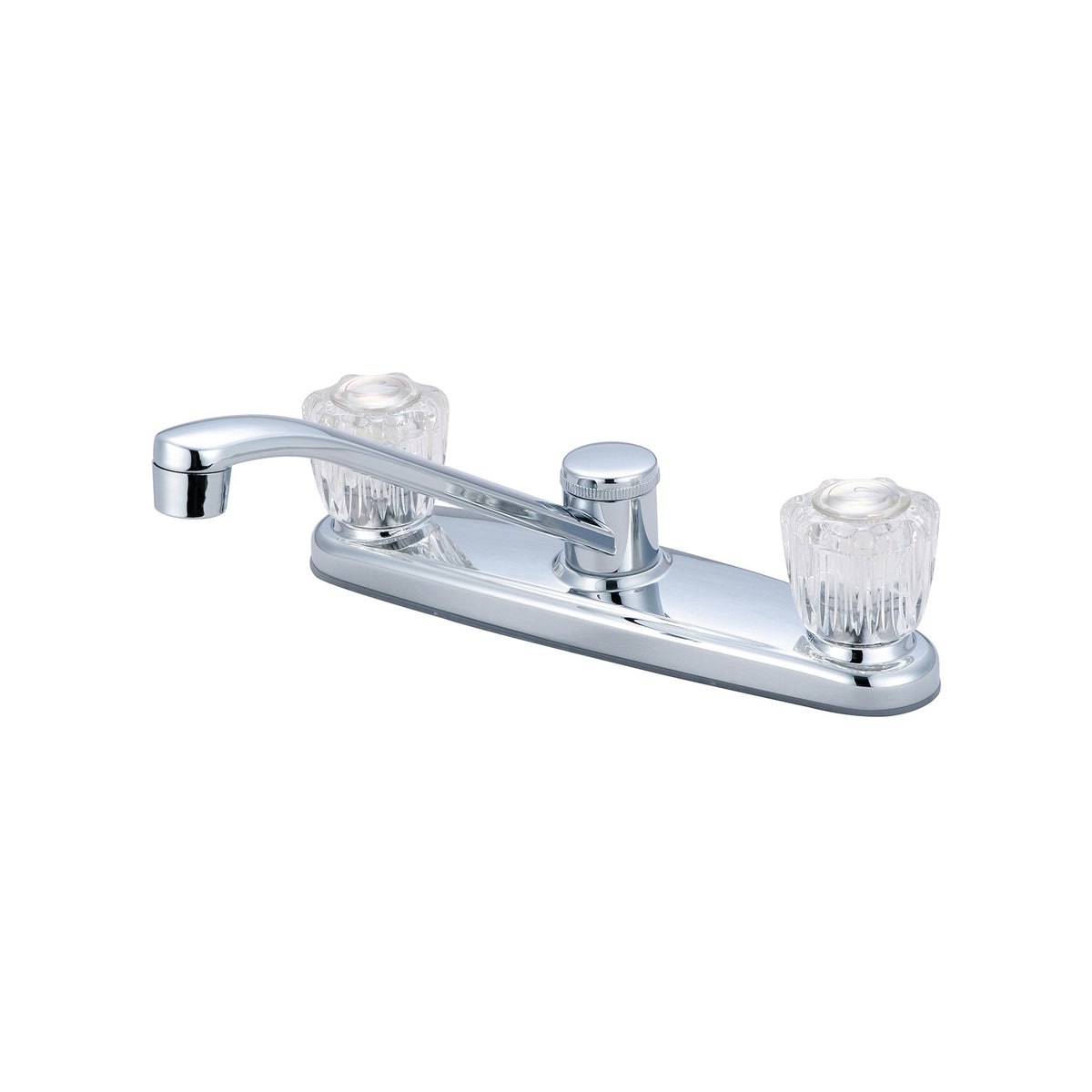 OLYMPIA K-5120 Kitchen Faucet, Elite, 1.5 gpm Flow Rate, 8 in Center, 360 deg Swivel Spout, Polished Chrome, 2 Handles