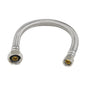 PlumbShop® PLS1-24A F PLS1-A Flexible Faucet Connector, 3/8 x 1/2 in Nominal, Compression x FIP End Style, 24 in L, 125 psi Working, Reinforced PVC/Braided Stainless Steel, Import