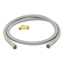 PlumbShop® PLS1-60DW6 P PLS1-DW6 Flexible Dishwasher Connector With 3/4 in Garden Hose Elbow, 3/8 in Nominal, Compression End Style, 60 in L, 125 psi Working, Reinforced PVC/Braided Stainless Steel, Import