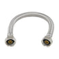 PlumbShop® PLS8-16A F PLS8-A Flexible Faucet Connector, 1/2 in Nominal, FNPT End Style, 16 in L, 125 psi Working, Reinforced PVC/Braided Stainless Steel, Import