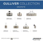 Progress Lighting® P350049-143 Gulliver Convertible Casual/Coastal/Rustic/Traditional/Transitional Semi-Flush Mount Lighting, (3) Lamp, 120 V AC, Graphite Painted Housing