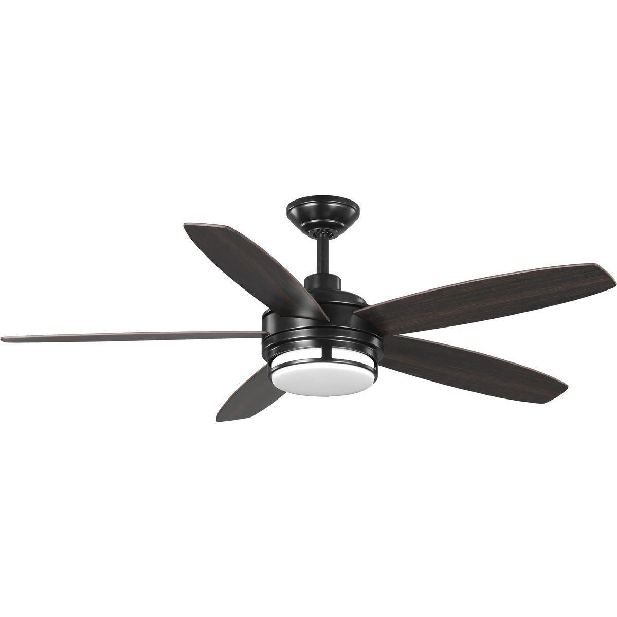 Progress Lighting® P250036-031-30 Albin Ceiling Fan, 54 in Blade, 13 deg Blade Pitch, Steel Housing, 4059 cfm Flow Rate