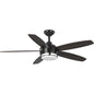 Progress Lighting® P250036-031-30 Albin Ceiling Fan, 54 in Blade, 13 deg Blade Pitch, Steel Housing, 4059 cfm Flow Rate