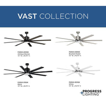 Progress Lighting® P2550-3130K Vast 1-Lamp Modern Ceiling Fan, 72 in Blade, Steel Housing, Plastic/Wood Blade, 3702/7982 cfm Flow Rate