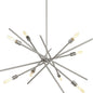 Progress Lighting® Design Series™ P400109-009 Astra Modern Chandelier, (8) A19 Lamp, 120 V AC, Brushed Nickel Plated Housing