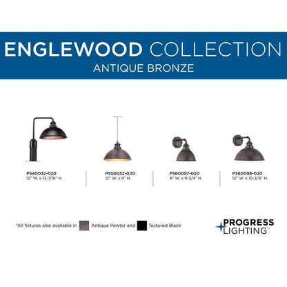 Englewood - Farmhouse Medium Rustic Wall Lantern - 120 V