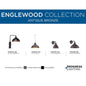 Englewood - Farmhouse Medium Rustic Wall Lantern - 120 V
