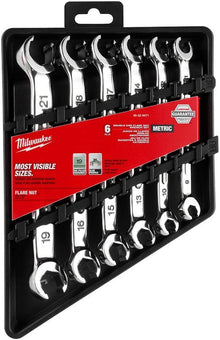 6pc Double End Flare Nut Wrench Set - Metric