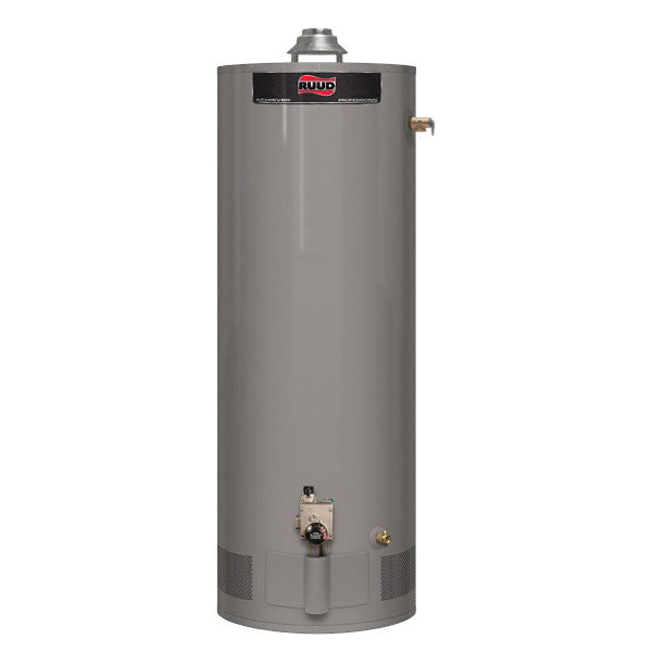 RUUD® PROG40-32P RU62 Professional Achiever™ Gas Tank Water Heater, 32000 Btu/hr Heating, 40 gal Tank, Liquid Propane Fuel, Atmospheric Vent, 32.3 gph Recovery, Tall
