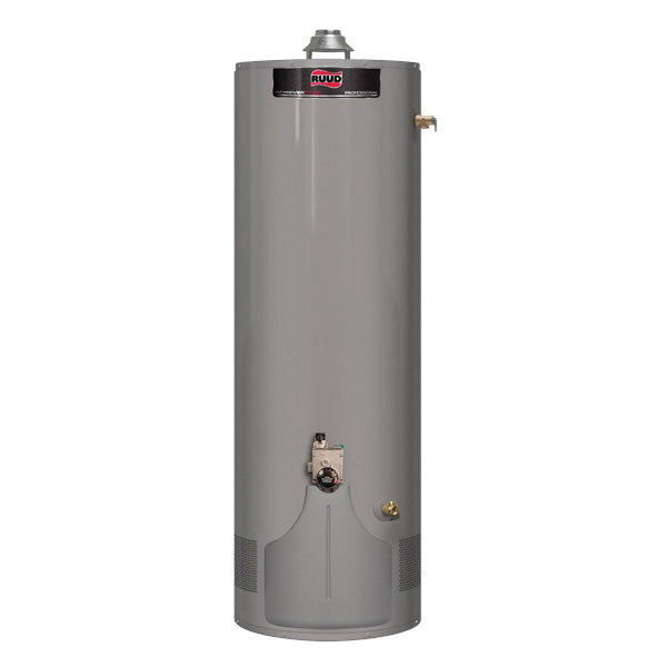 RUUD® PRO+G29-30U RU63 EC1 Professional Achiever Plus™ Gas Tank Water Heater, 30000 Btu/hr Heating, 29 gal Tank, Natural Gas Fuel, Atmospheric Vent, 30 gph Recovery, Tall