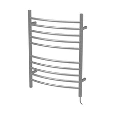 Amba® RWP-CB Radiant Curved Towel Warmer, Hardwire/Plug-In, 10 Bars, Brushed Stainless Steel, 23-5/8 in W 31-1/2 in H