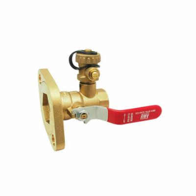 RWV® 2412 2 3-Piece Standard Quarter-Turn Ball Valve, 2 in Nominal, Fixed Pump Flange x FNPT End Style, Brass Body, Full Port, EPDM Softgoods