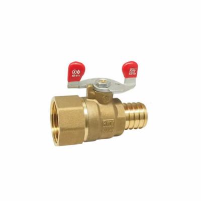 RWV® 5008ABW 1 Ball Valve, 1 in Nominal, Barb x FNPT End Style, Brass Body, Standard Port, Double NBR Softgoods