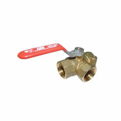 RWV® 5045 2 3-Way Ball Valve With Handle, 2 in Nominal, Thread End Style, Forged Brass Body, L-Standard Port, NBR Softgoods