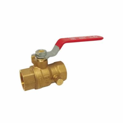 RWV® 5060AB 1 1-Piece Ball Valve With Handle and Drain, 1 in Nominal, Thread End Style, Brass Body, Full Port, PTFE Softgoods
