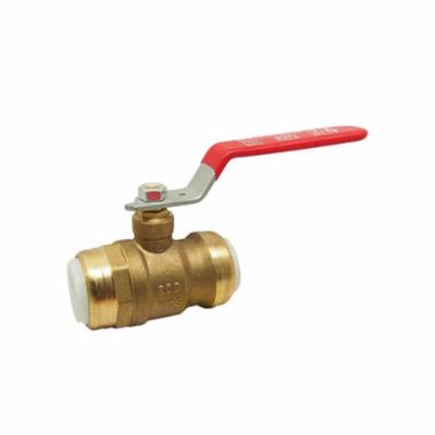RWV® 5070AB 3/4 2-Piece Ball Valve With Handle, 3/4 in Nominal, EzGrip Push-Fit End Style, Brass Body, Full Port, Double NBR Softgoods