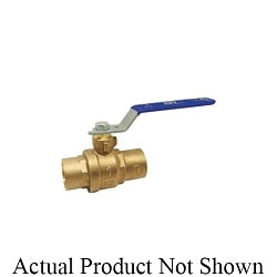 RWV® 5549DAB 3/4 2-Piece Ball Valve With Handle, 3/4 in Nominal, Solder End Style, Forged Brass Body, Full Port, PTFE Softgoods