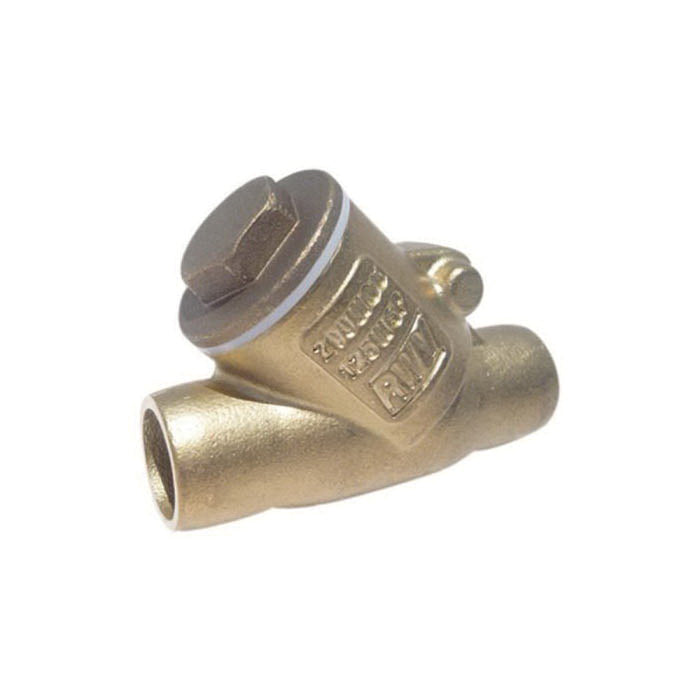 RWV® 237AB 3/4 237AB Y-Pattern Swing Check Valve, 3/4 in Nominal, Solder Joint End Style, 200 lb WOG, Virgin PTFE Softgoods, Brass Body