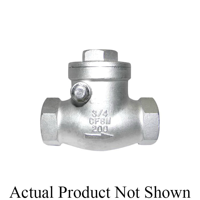 RWV® 884 1 Swing Check Valve, 1 in Nominal, Thread End Style, 200 lb WOG, PTFE, 316 Stainless Steel Body
