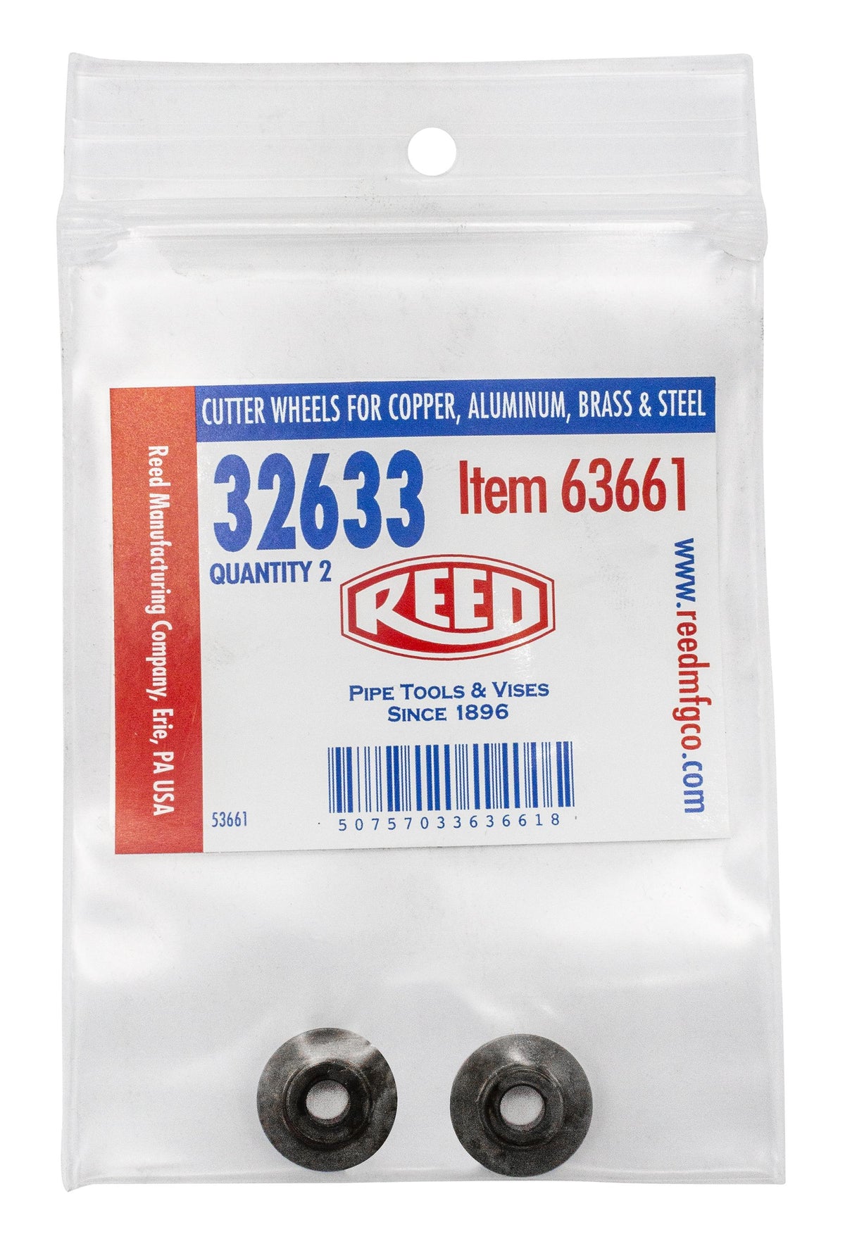 Reed 63661 Replacement Cutter Wheel, For Use With: MC1 Metal Tubing Cutter, 0.127 in Blade Exposure