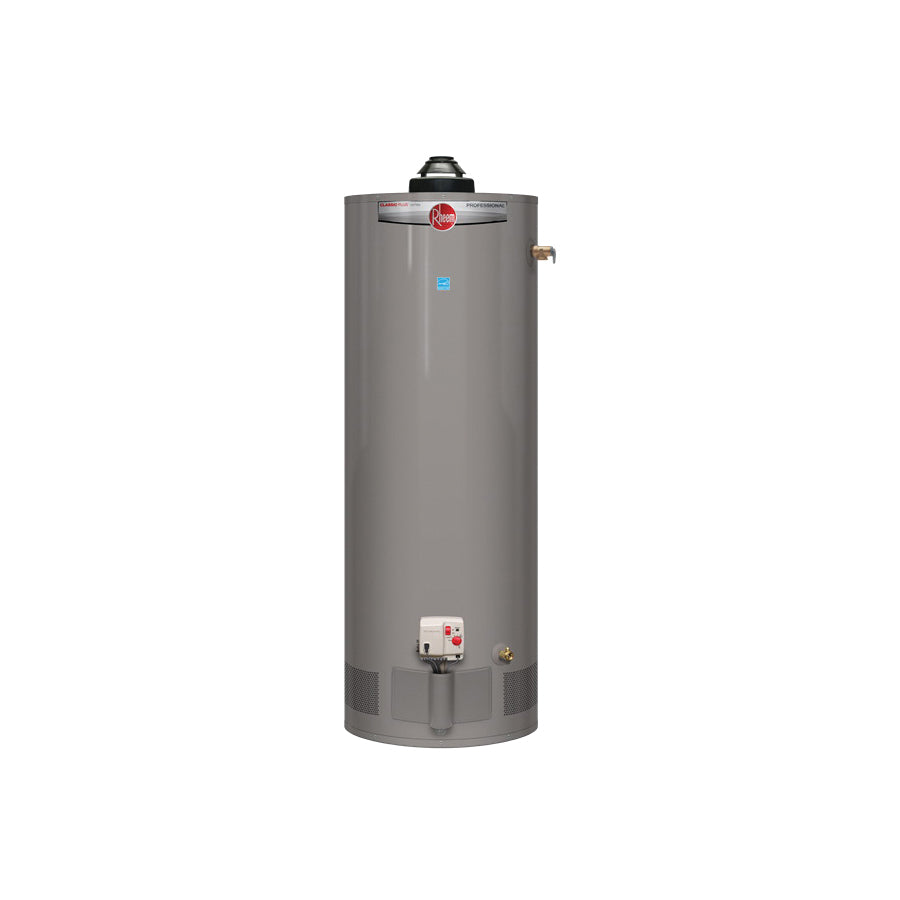 Rheem® PRO+G38-36P RH69 PD Professional Classic Plus® Powered Damper Gas Tank Water Heater, 36000 Btu/hr Heating, 38 gal Tank, Liquid Propane Fuel, Atmospheric Vent, 36.4 gph at 90 deg F Recovery, Tall