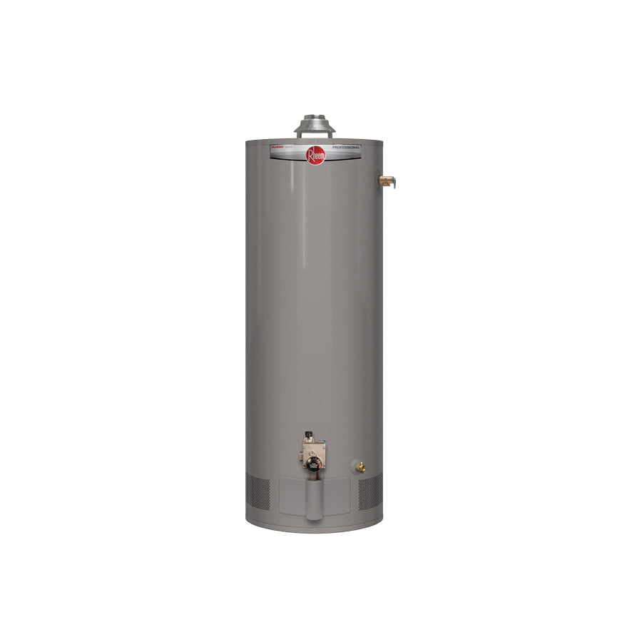 Rheem® PROG40S-35P RH62 Professional Classic® Gas Tank Water Heater, 35000 Btu/hr Heating, 40 gal Tank, Liquid Propane Fuel, Atmospheric Vent, 35.4 gph at 90 deg F Recovery, Short