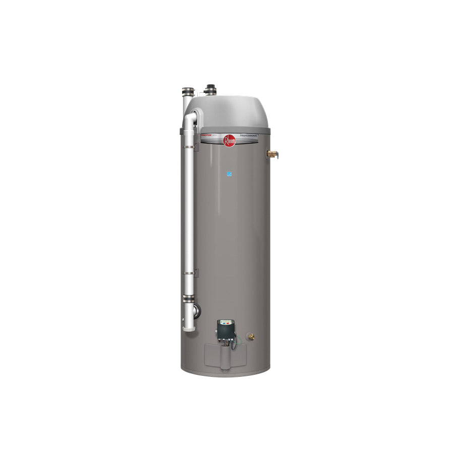 Rheem® RHE50 Professional Prestige® High Efficiency Gas Tank Water Heater, 40000 Btu/hr Heating, 48 gal Tank, Natural Gas Fuel, Direct/Power Vent, Condensing, 48.5 gph at 90 deg F Recovery, Tall
