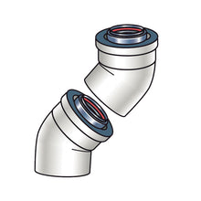Rinnai® 224077PP 45 deg Elbow, For Use With: Ultra Series Condensing Tankless Water Heater, Polypropylene, White, Import