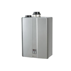 Rinnai® RUC80iN SE+ Tankless Water Heater, Natural Gas Fuel, 157000 Btu/hr Heating, Indoor/Outdoor: Indoor, Condensing, 8 gpm Flow Rate, Direct Vent, 3 in, 4 in Vent, 0.96, Commercial/Residential
