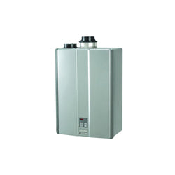 Rinnai® RUC98iN SE+ Tankless Water Heater, Natural Gas Fuel, 199000 Btu/hr Heating, Indoor/Outdoor: Indoor, Condensing, 9.8 gpm Flow Rate, Direct Vent, 3 in, 4 in Vent, 0.95, Commercial/Residential