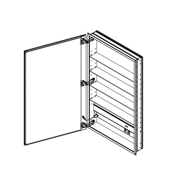M Series - Flat Top Non-Electric Medicine Cabinet - Aluminum