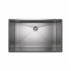 Rohl® RSS3318SB Kitchen Sink, Brushed Stainless Steel, Rectangle Shape, 33 in L x 18 in W Bowl x 10 in D Bowl, 34-1/2 in L x 19-1/2 in W x 10 in H, Undermount Mounting