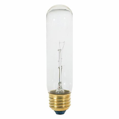 SATCO® S3250 Dimmable Tubular Incandescent Lamp, 25 W, E26 Incandescent Lamp, T10 Shape, 200 Lumens Initial