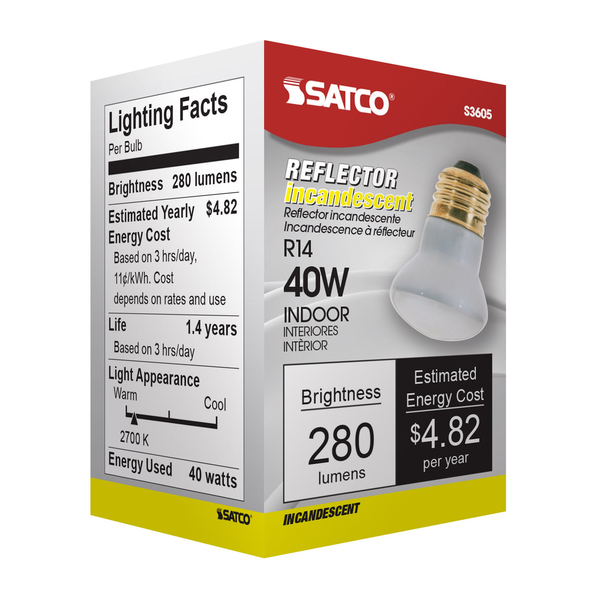 Dimmable Shatter Proof Incandescent Reflective Lamp - S3604