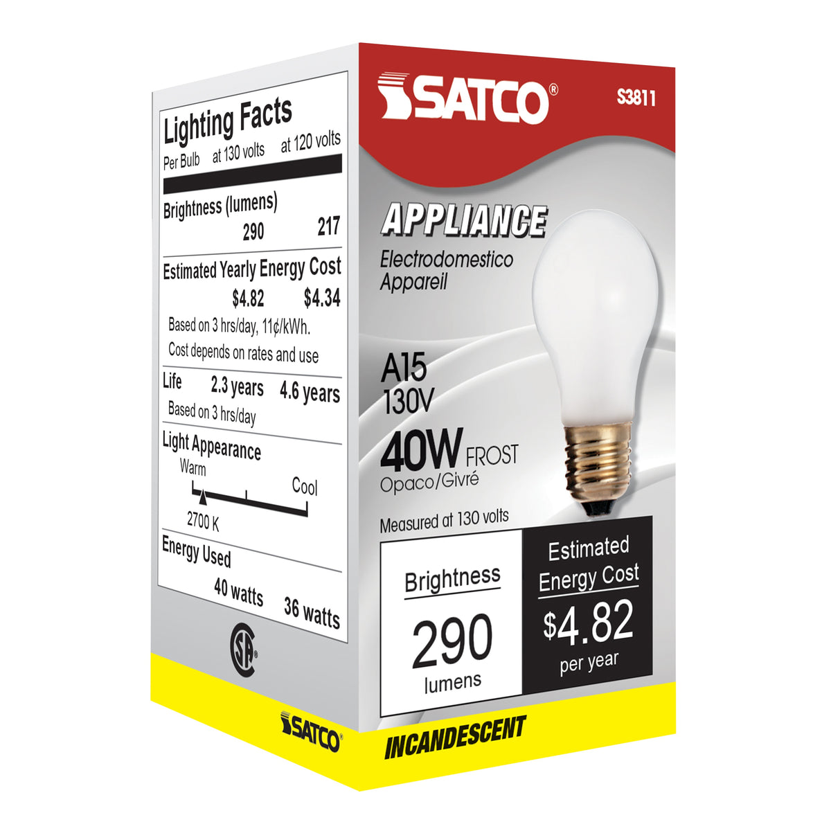 Dimmable General Service Incandescent Lamp - 130 V AC