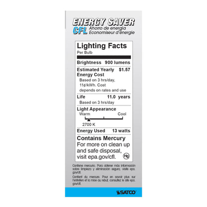 Compact Fluorescent Lamp - 900 Lumens Initial Lumens