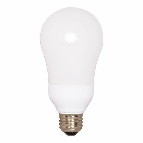 SATCO® S7291 Type A Compact Fluorescent Lamp, 15 W, E26 Lamp, A19 Spiral Shape, 800 Lumens Initial Lumens