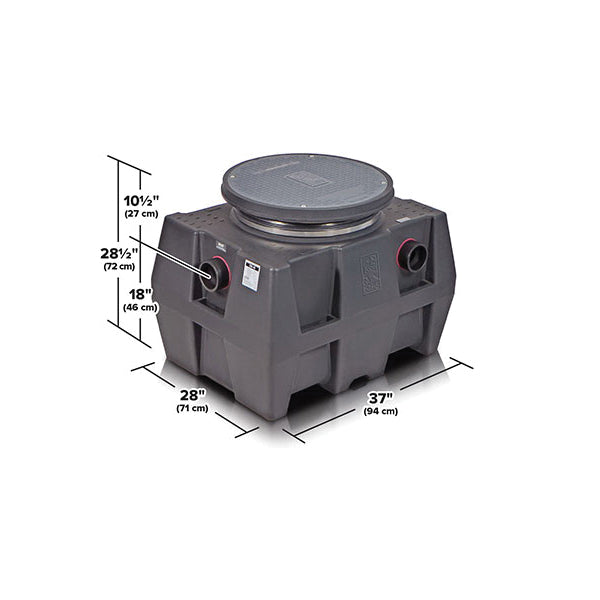 Schier Great Basin™ GB-50 GB Series High Capacity Grease Interceptor, 249 lb Capacity, 50 gpm Flow Rate, 4 in Inlet x 4 in Outlet, Domestic