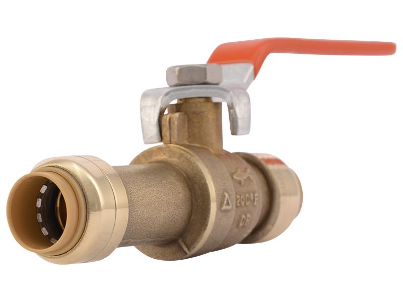 1/2" Slip Ball Valve - Brass - Push-Fit x Slip