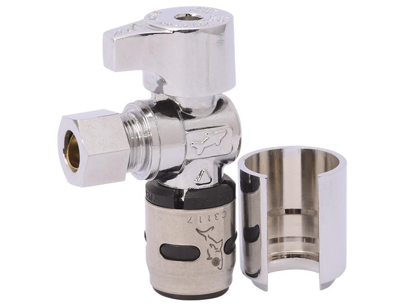 1/2 x 3/8" Stub-Out Angle Stop - Brass - Compression