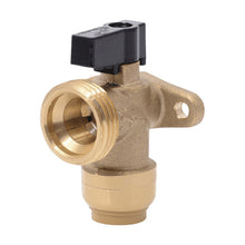 Sharkbite® 25560LF Angle Valve, 1/2 x 3/4 in Nominal, Push-to-Connect x Male Hose Thread End Style, Import