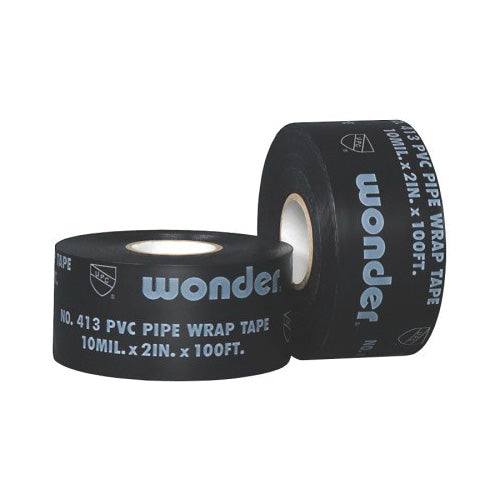 Shurtape® 104779 PW 100 General Purpose Printed Pipe Wrap Tape, 33.3 yd L x 2 in W, 10 mil THK, Non-Corrosive Rubber Based Adhesive, PVC Film Backing, Black