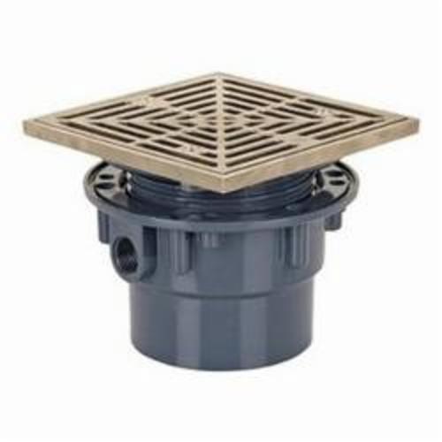 Sioux Chief 842-2PNQ Adjustable On-Grade Floor Drain, 2 in Outlet, Hub Connection, PVC Drain, Import