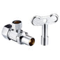 Sioux Chief 134-G2C1CLK04 Multi-Turn Angle Supply Stop With Loose Key Handle, 5/8 x 3/8 in Nominal, Compression, Polished Chrome, Import