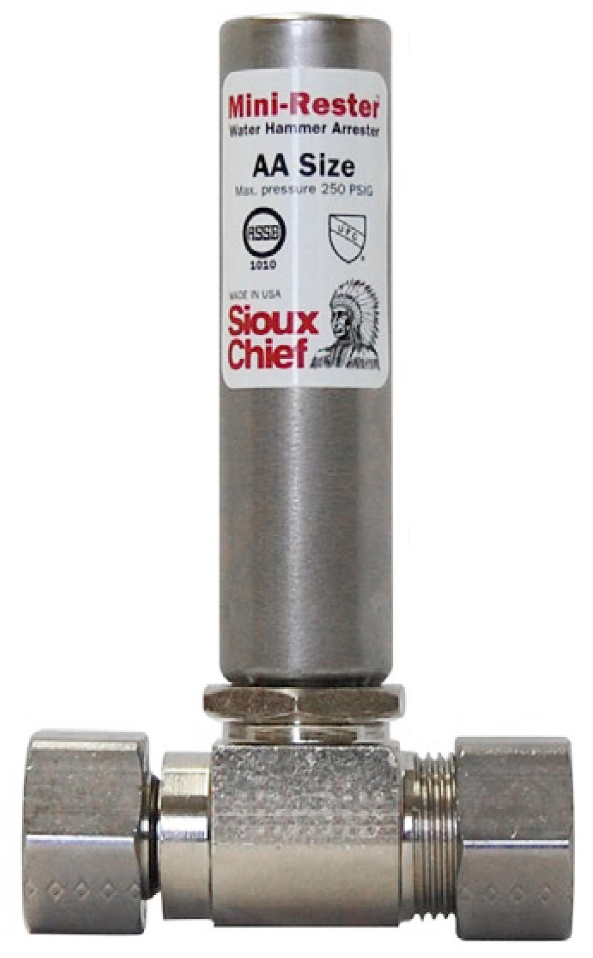 Sioux Chief MiniRester™ 660-GTRB Water Hammer Arrester With Female Compression Tee, 5/8 in, Compression x Female Compression, 250 psig