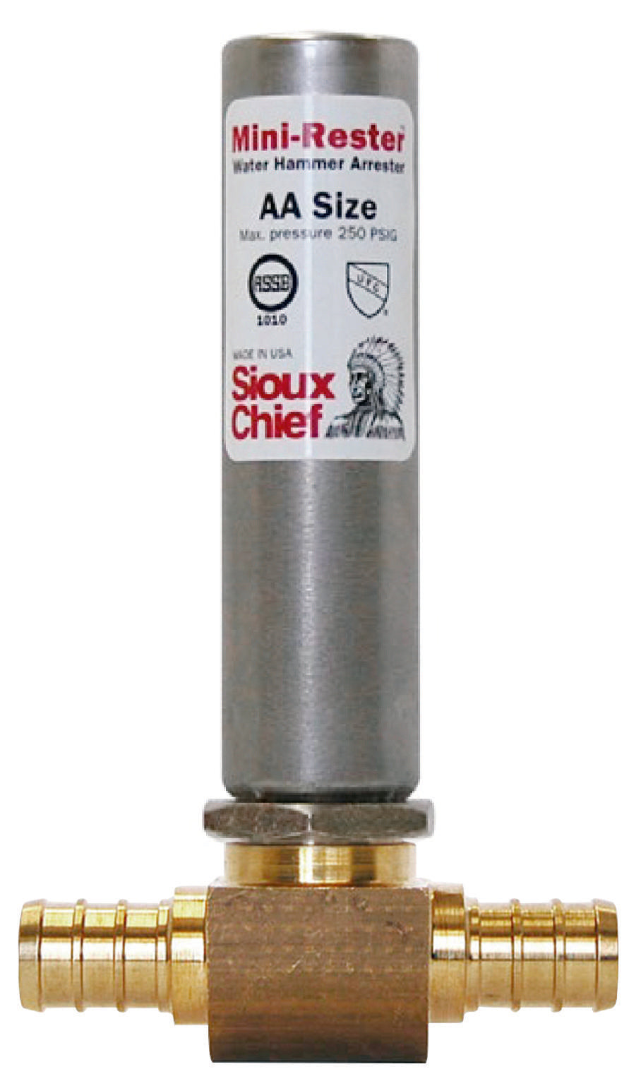 Sioux Chief MiniRester™ 660-GTX2B Water Hammer Arrester With PEX Tee, 1/2 in Nominal, F1807 PEX Crimp™ End Style, 350 psig Pressure